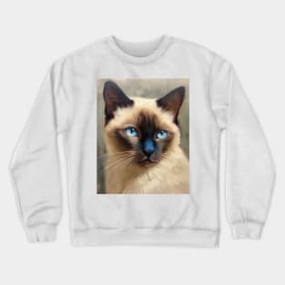 Blue-Eyed Siamese Muse Crewneck Sweatshirt